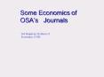 Some Economics of OSAs Journals PowerPoint PPT Presentation