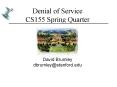 Denial of Service CS155 Spring Quarter PowerPoint PPT Presentation
