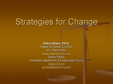 Strategies for Change