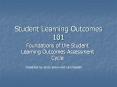 Student Learning Outcomes 101 PowerPoint PPT Presentation