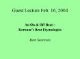 Guest Lecture Feb. 16, 2004 PowerPoint PPT Presentation