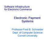 Software Infrastructure for Electronic Commerce Electronic Payment Systems