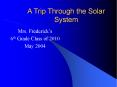A Trip Through the Solar System PowerPoint PPT Presentation