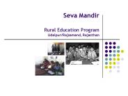 Seva Mandir Rural Education Program UdaipurRajsamand, Rajasthan