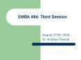 EMBA 884: Third Session PowerPoint PPT Presentation