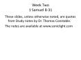 Week Two 1 Samuel 831 PowerPoint PPT Presentation