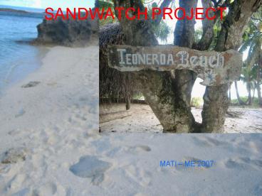 SANDWATCH PROJECT