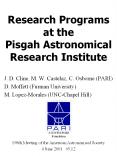 Research Programs at the Pisgah Astronomical Research Institute PowerPoint PPT Presentation