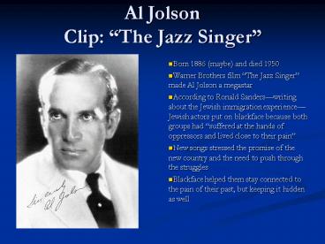 Al Jolson Clip: The Jazz Singer