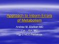 Approach to Inborn Errors of Metabolism PowerPoint PPT Presentation
