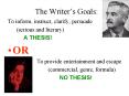 The Writers Goals: PowerPoint PPT Presentation