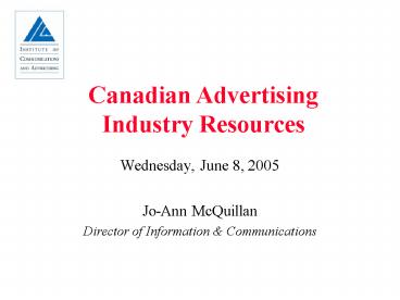 Canadian Advertising Industry Resources