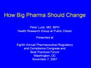 How Big Pharma Should Change