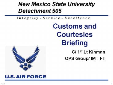 Customs and Courtesies Briefing