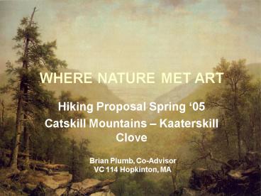 Hiking Proposal Spring 05