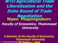 WTO Agricultural Trade Liberalization and the Doha Round of Trade Negotiation