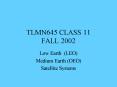 TLMN645 CLASS 11 FALL 2002 PowerPoint PPT Presentation