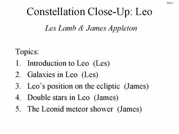 Constellation CloseUp: Leo