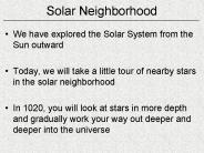 Solar Neighborhood