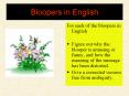 Bloopers in English PowerPoint PPT Presentation