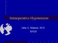 Intraoperative Hypotension PowerPoint PPT Presentation
