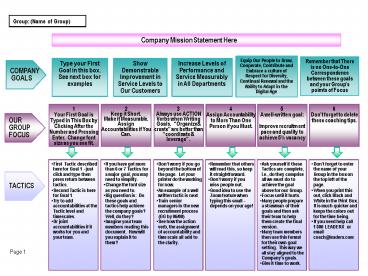Time Warner Trade Publishing Goals 20001