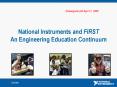 National Instruments and FIRST An Engineering Education Continuum PowerPoint PPT Presentation
