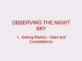 OBSERVING THE NIGHT SKY PowerPoint PPT Presentation