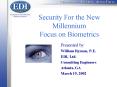 Security For the New Millennium Focus on Biometrics PowerPoint PPT Presentation