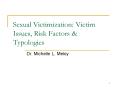 Sexual Victimization: Victim Issues, Risk Factors PowerPoint PPT Presentation