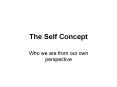 The Self Concept PowerPoint PPT Presentation