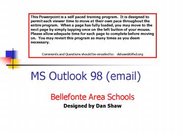 MS Outlook 98 email