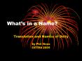 Whats in a Name PowerPoint PPT Presentation