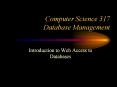 Computer Science 317 Database Management PowerPoint PPT Presentation