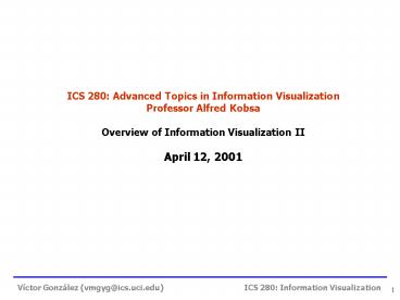 ICS 280: Information Visualization