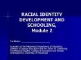 RACIAL IDENTITY DEVELOPMENT AND SCHOOLING, Module 2 PowerPoint PPT Presentation