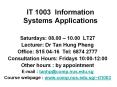 IT 1003 Information Systems Applications PowerPoint PPT Presentation