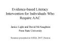 Evidencebased Literacy Intervention for Individuals Who Require AAC PowerPoint PPT Presentation