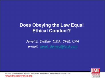 Does Obeying the Law Equal Ethical Conduct