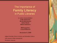 The Importance of Family Literacy in Public Libraries