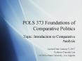 POLS 373 Foundations of Comparative Politics PowerPoint PPT Presentation