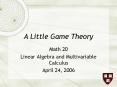 A Little Game Theory PowerPoint PPT Presentation