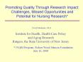 Promoting Quality Through Research Impact: Challenges, Missed Opportunities and Potential for Nursin PowerPoint PPT Presentation