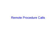 Remote Procedure Calls