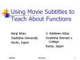 Using Movie Subtitles to Teach About Functions PowerPoint PPT Presentation