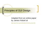 Principles of GUI Design