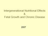 Intergenerational Nutritional Effects