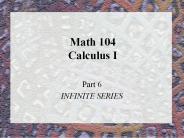 Math 104 Calculus I