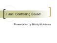 Flash: Controlling Sound PowerPoint PPT Presentation