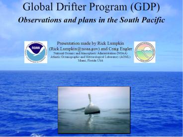 Global Drifter Program GDP